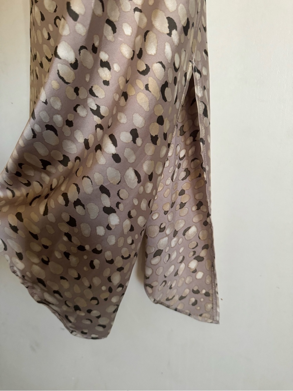 Forever 21 Beige Dot-Print Cowl Midi Slip Dress - Picture 4 of 6